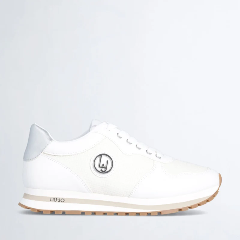 Scarpe LIU JO Wonder 700 Sneakers Running Bianche con Inserti Effetto Intreccio