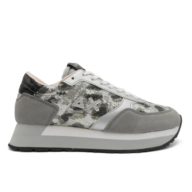 Scarpe Donna Sun68 Sneakers Kelly Paillettes Animal Grigio Scuro