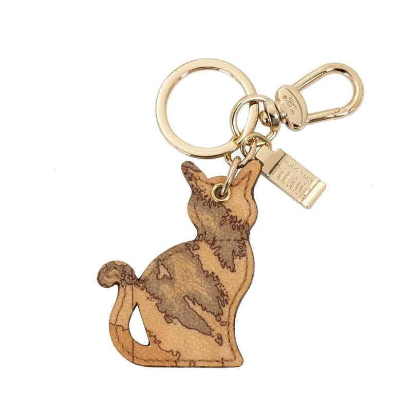 Portachiavi Donna con Pendente a Forma di Gatto 1A Classe Alviero Martini Geo Classic W284