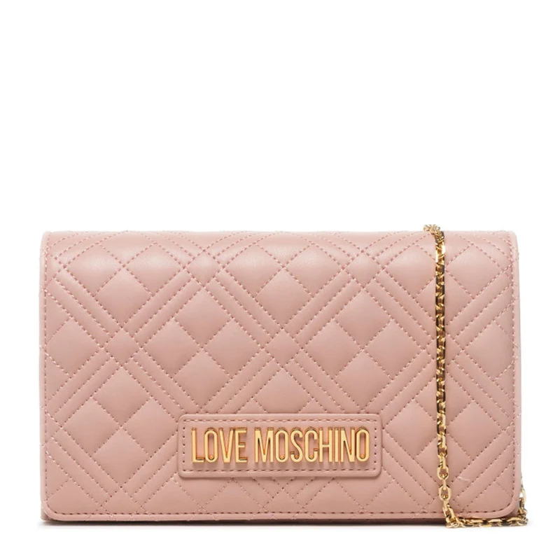 Clutch Donna con Tracolla LOVE MOSCHINO linea Shiny Quilted color Cipria
