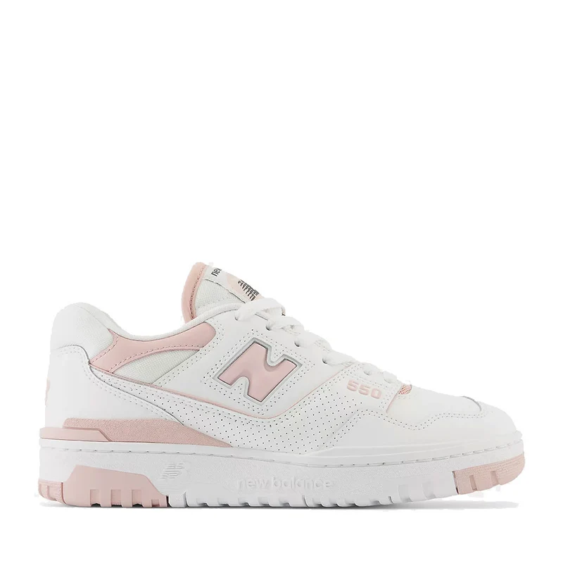 Scarpe Donna NEW BALANCE Sneakers 550 in Pelle colore White e Pink Sand