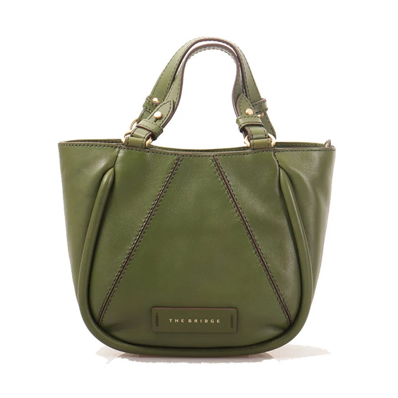 Borsa Donna a Mano con Tracolla THE BRIDGE linea Brigida in Pelle Verde Cipresso