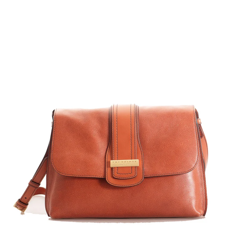 Borsa Donna a Spalla con Tracolla THE BRIDGE linea Bice in Pelle Arancio Ruggine