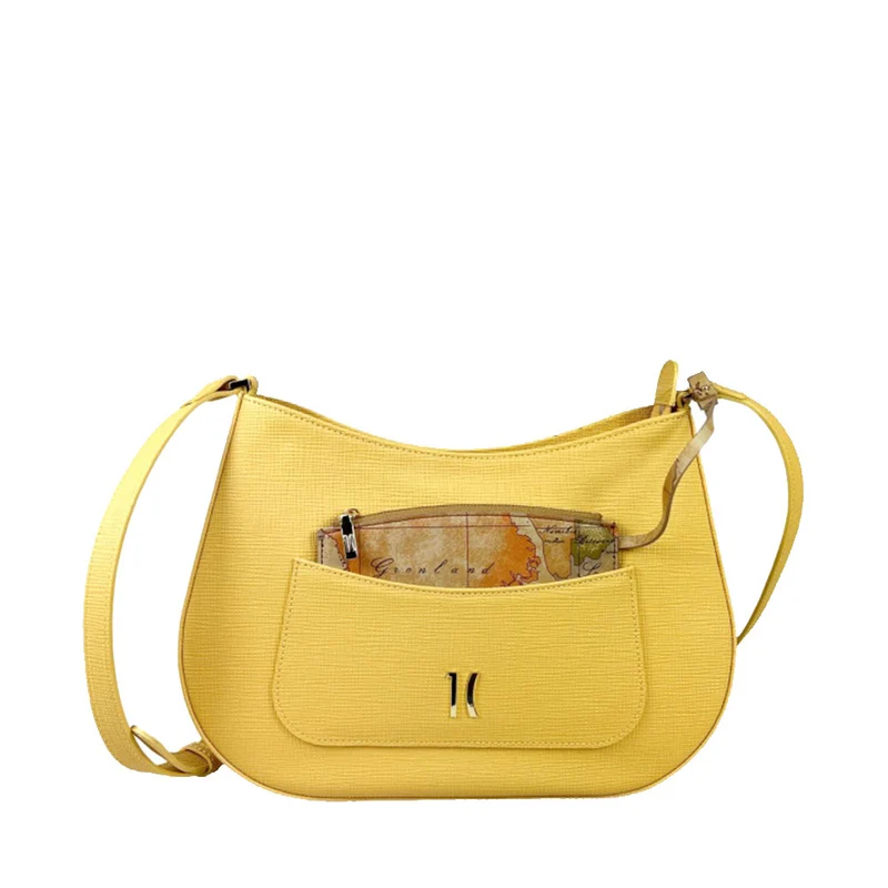 Borsa Donna Mezzaluna a Tracolla 1A Classe Alviero Martini linea Geo Marea Giallo Miele LA40