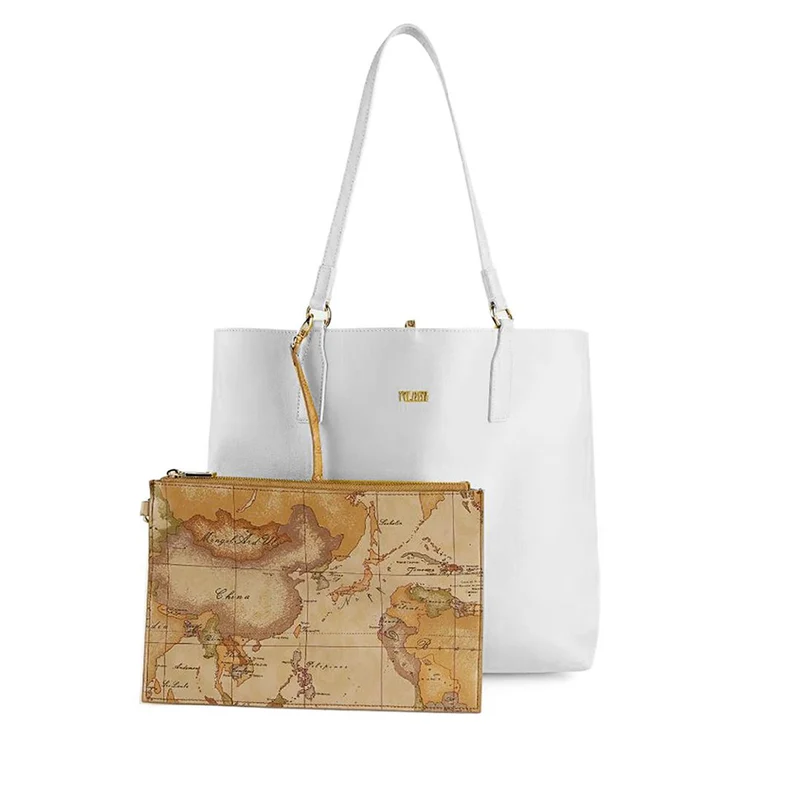 Shopping Bag Reversibile 1A Classe Alviero Martini linea Two-Way Bag Bianco LA63