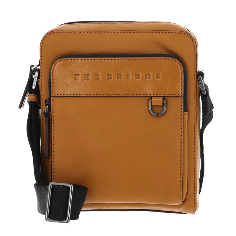Borsello Uomo Grande THE BRIDGE linea Damiano in Pelle Giallo Curry