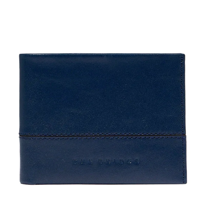 Portafoglio Uomo con Portamonete con Zip THE BRIDGE linea Damiano in Pelle Blu