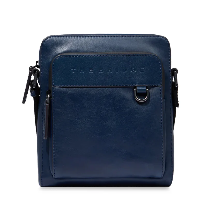 Borsello Uomo Grande THE BRIDGE linea Damiano in Pelle Blu