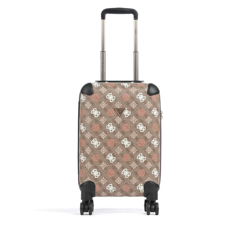 Trolley Cabina GUESS 55 cm 4 Ruote Linea Eliette Colore Latte Logo Multi