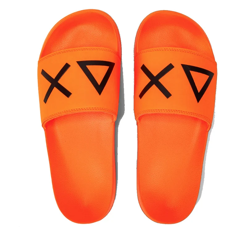 Ciabatte da Uomo SUN68 Linea Slippers Logo Colore Arancio Fluo - X34103