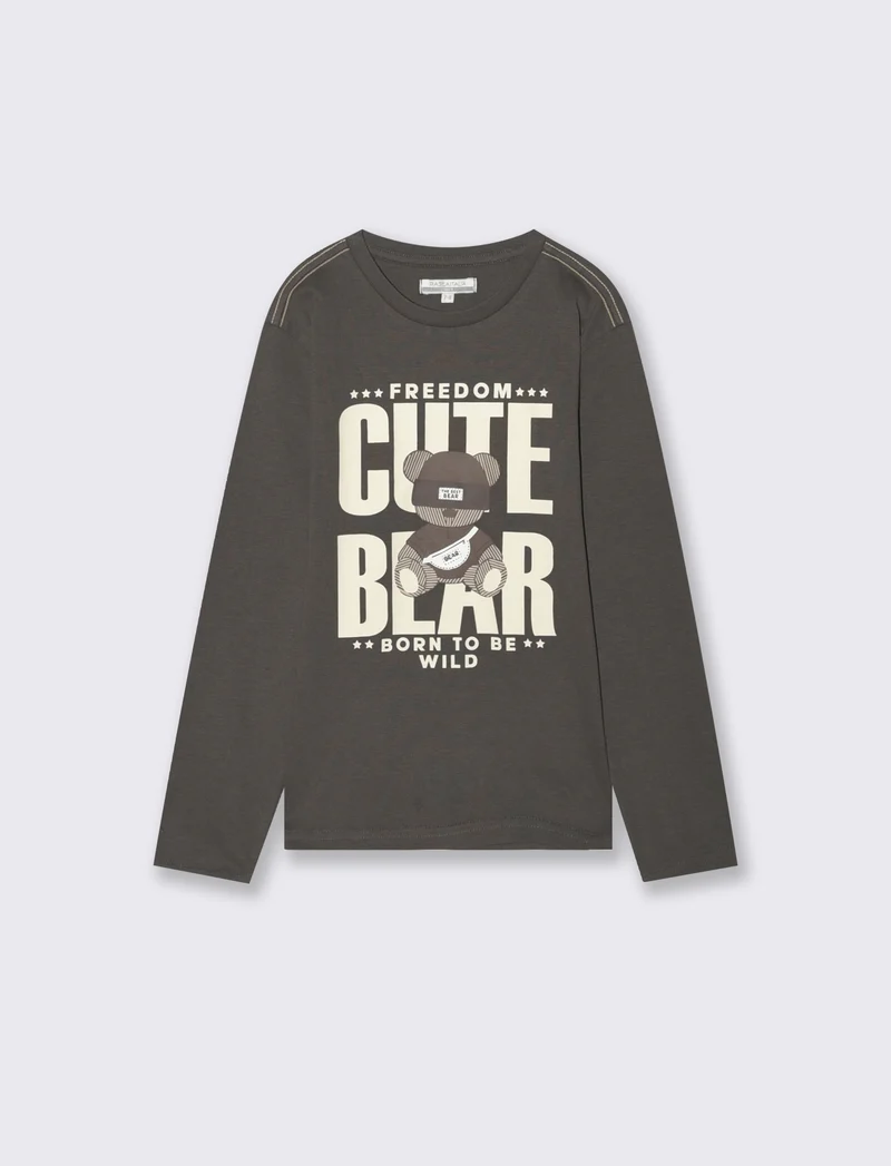 T-SHIRT IN JERSEY DI COTONE - Moka