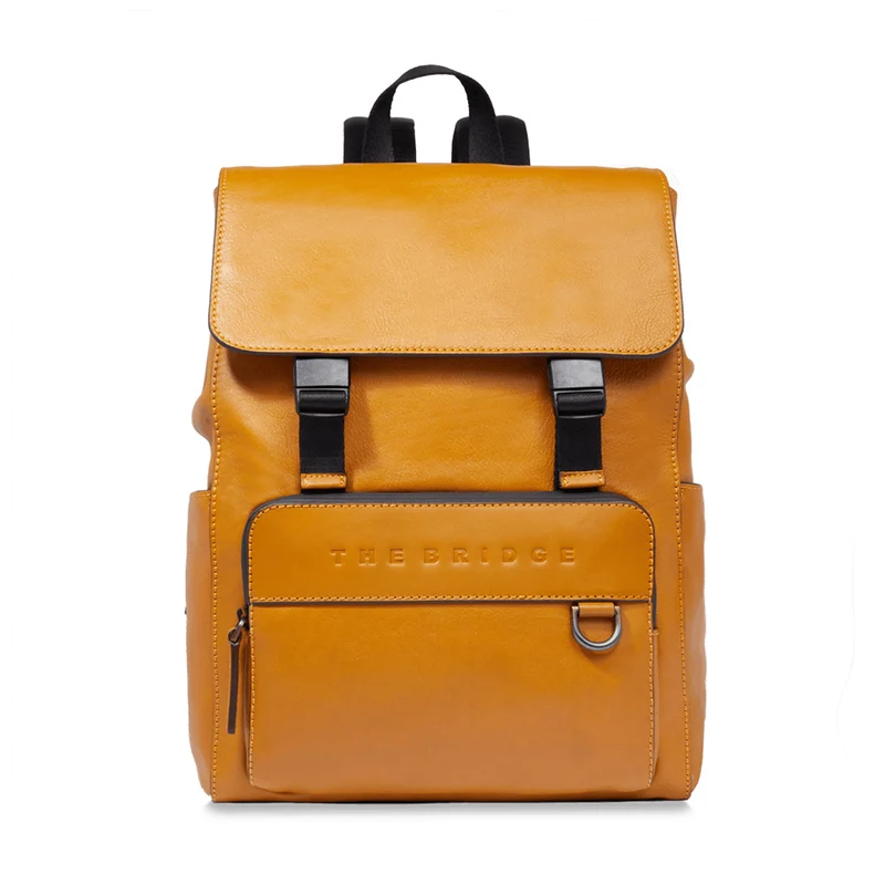 Zaino Uomo con Pattina THE BRIDGE linea Damiano in Pelle color Curry