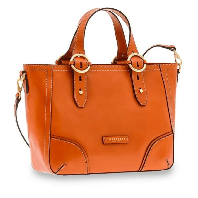 Borsa Donna a Mano con Tracolla THE BRIDGE in Pelle Arancione linea Matilde