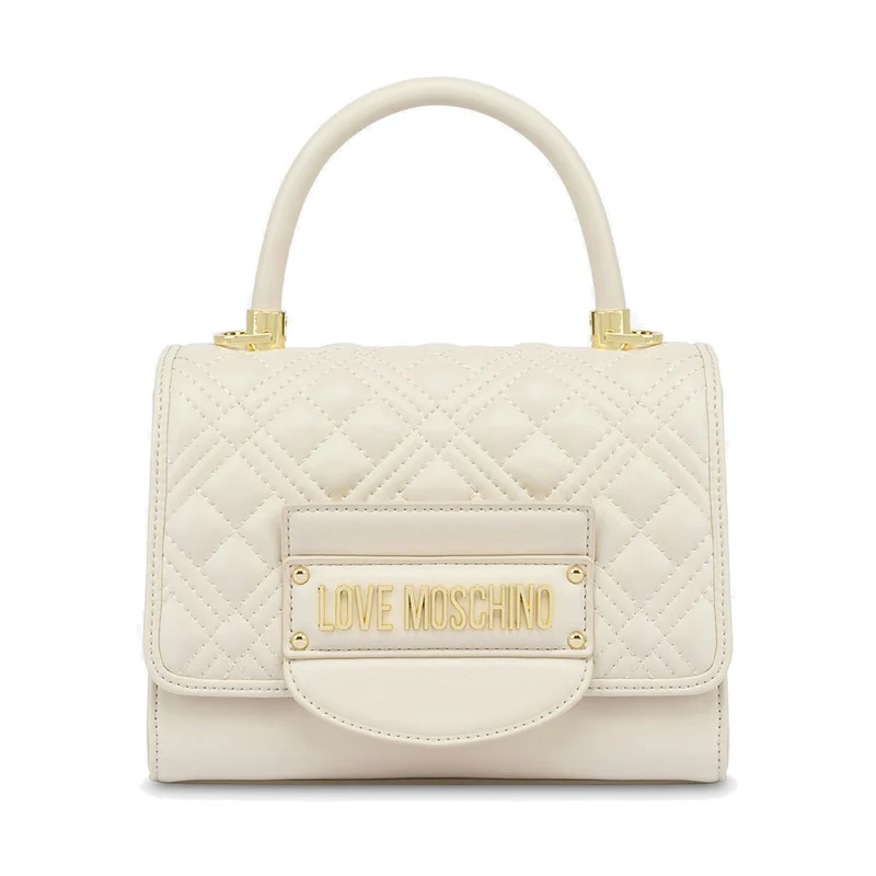 Mini Borsa a Mano LOVE MOSCHINO linea Quilted Tab Avorio