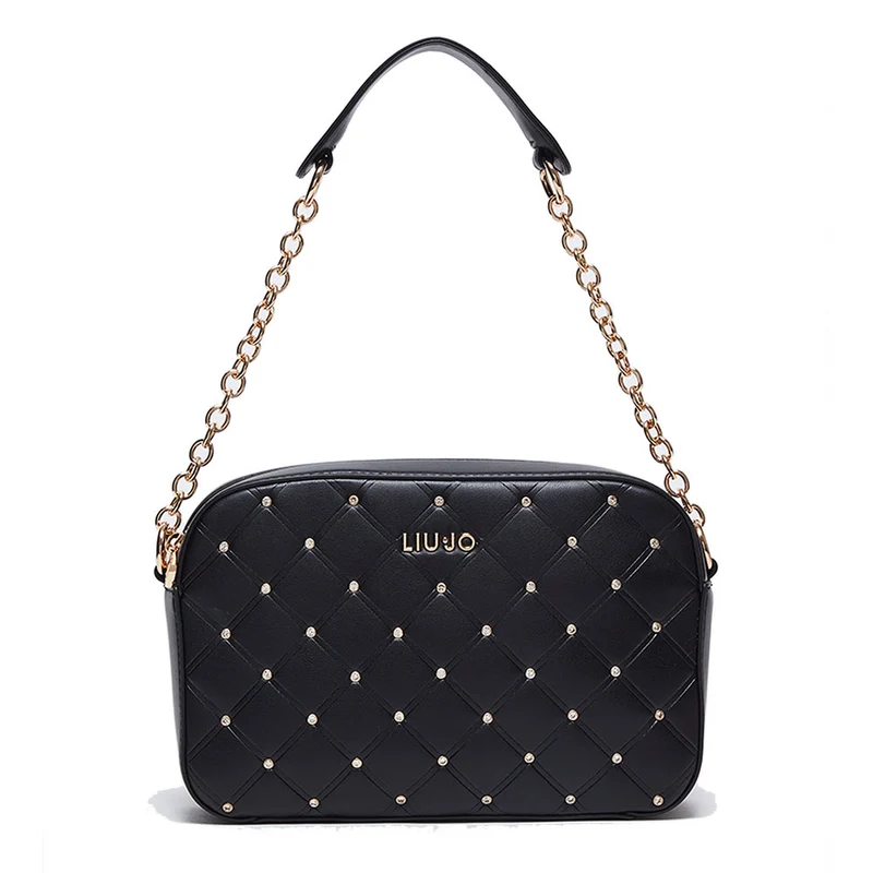 Borsa Donna a Spalla e Tracolla LIU JO Trapuntata con Strass Nero