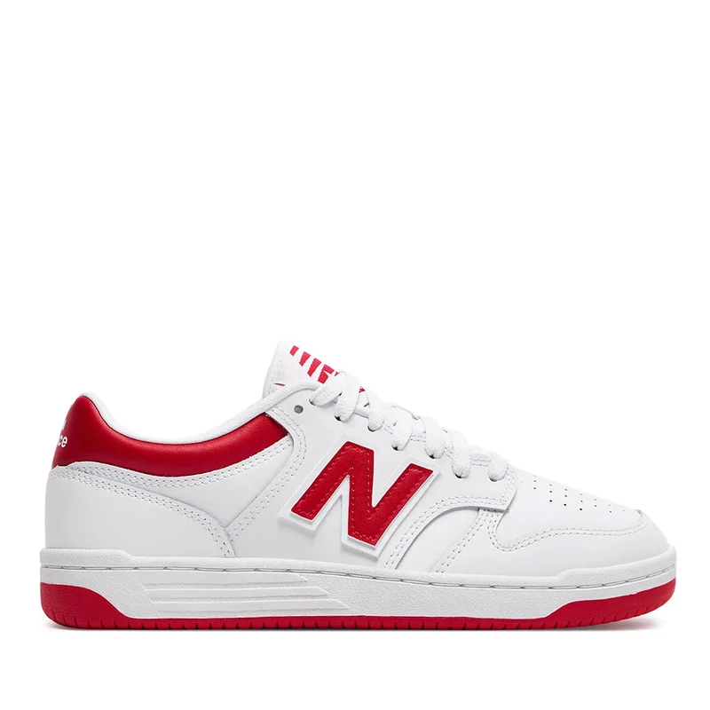 Scarpe Uomo NEW BALANCE Sneakers 480 in Pelle colore White e Red