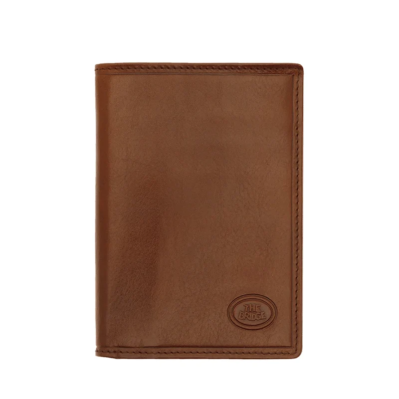 Portafoglio Verticale Portacarte THE BRIDGE In Pelle Marrone linea Story Made in Italy