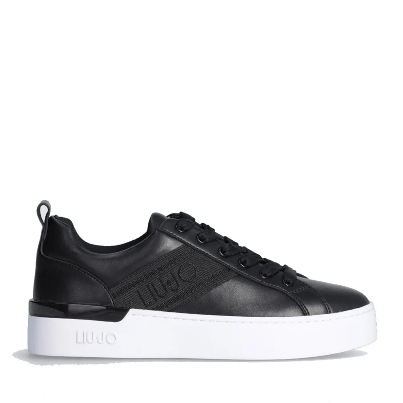 Scarpe Donna LIU JO Sneakers Silvia 86 Nere con Logo Jacquard