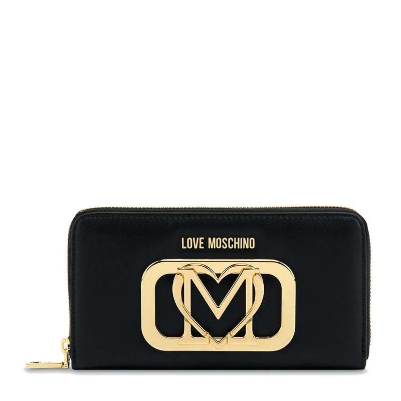 Portafoglio Donna Zip Around LOVE MOSCHINO linea Heart Logo colore Nero