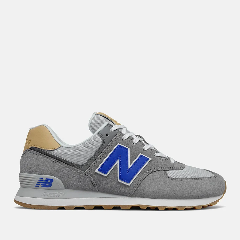 Scarpe Uomo NEW BALANCE Sneakers 574 in Suede e Tessuto colore Castelrock e Team Royal