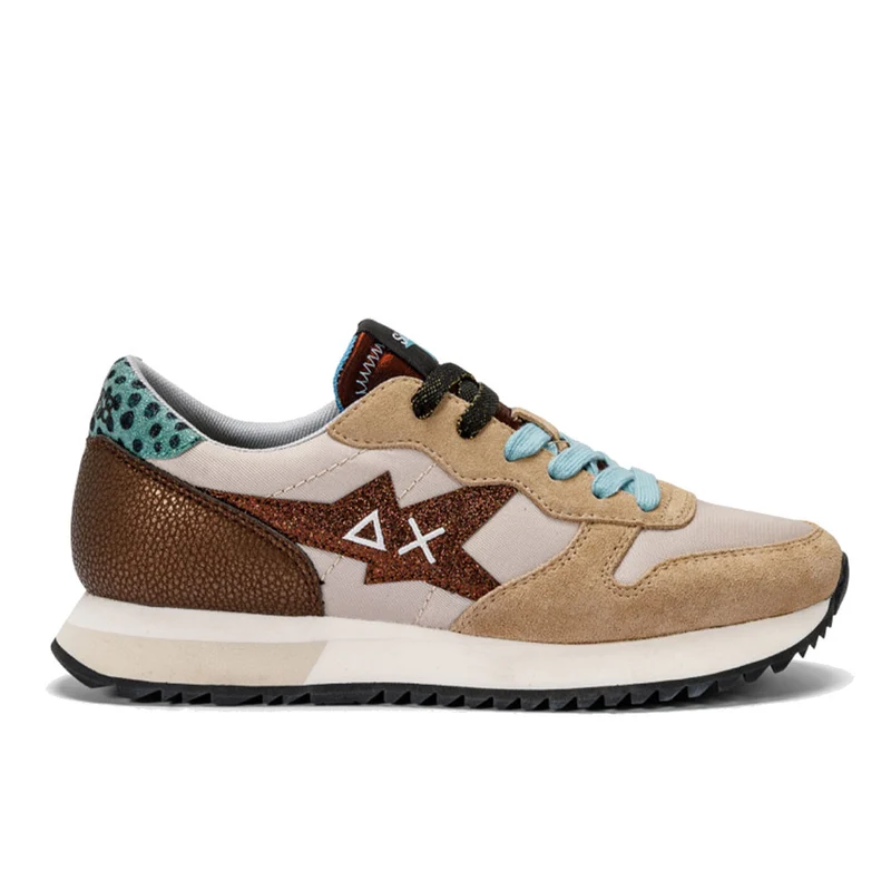 Scarpe Donna Sun68 Sneakers Stargirl Glitter Logo Colore Beige - Z43210