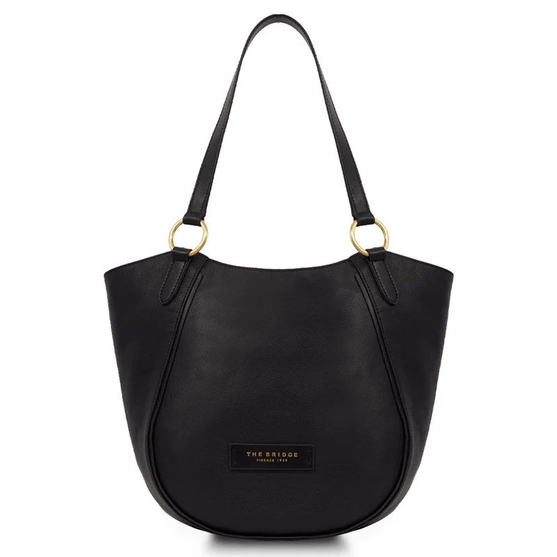 Shopping Bag Donna THE BRIDGE linea Domitilla in Pelle Nera