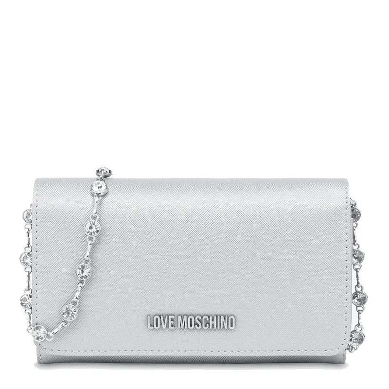Portafoglio con Catena LOVE MOSCHINO linea Gift Capsule Argento