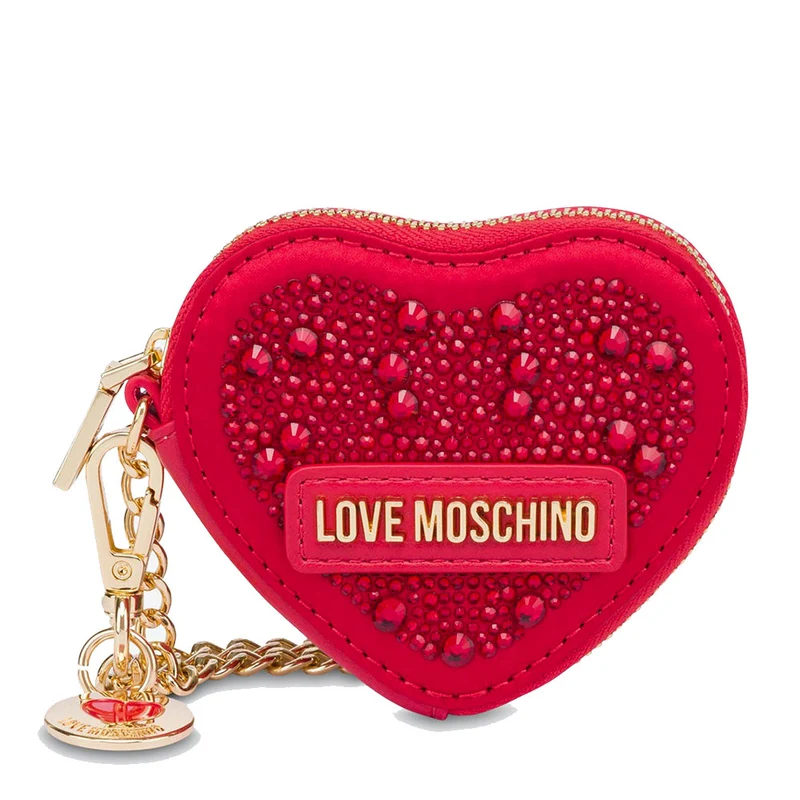 Portamonete con Strass LOVE MOSCHINO linea Gift Capsule colore Rosso