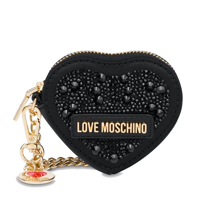Portamonete con Strass LOVE MOSCHINO linea Gift Capsule colore Nero
