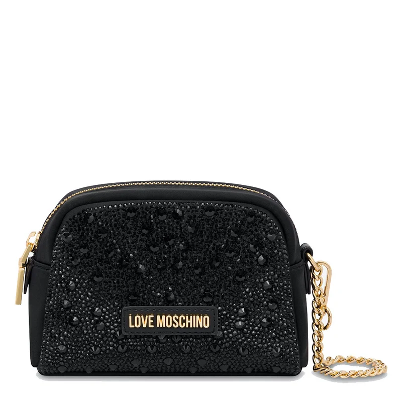 Beauty Case con Strass LOVE MOSCHINO linea Gift Capsule colore Nero
