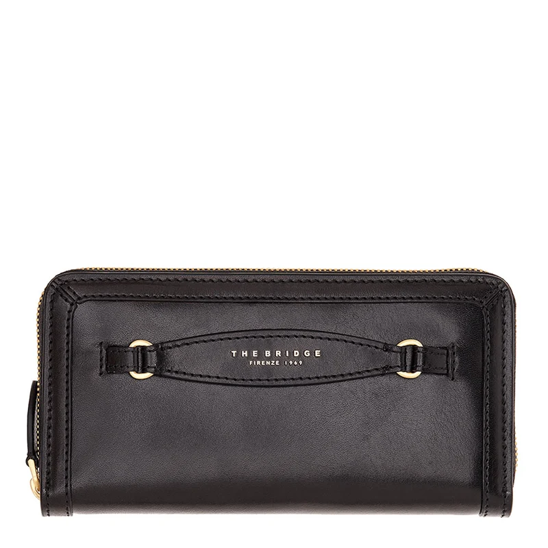 Portafoglio Donna Zip Around THE BRIDGE linea Bettina in Pelle Nera