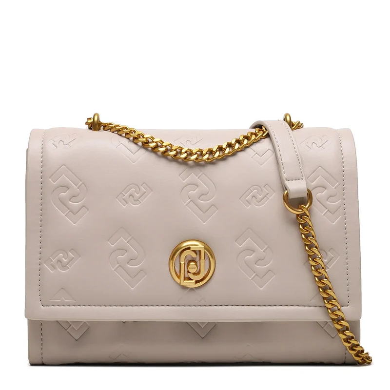 Borsa Donna a Spalla e a Tracolla LIU JO Ecosostenibile con Logo Embossed color Bone