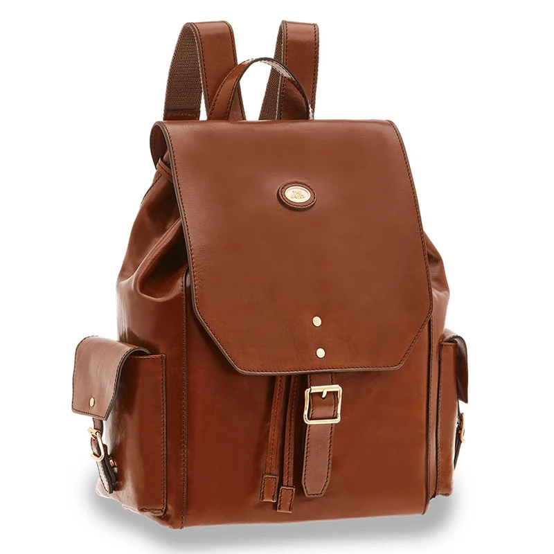 Zaino Uomo con Pattina THE BRIDGE in Pelle Marrone linea Story Uomo