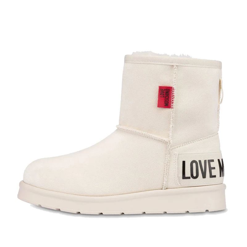 Scarpe Donna LOVE MOSCHINO Stivaletti Imbottiti in Velour colore Off White