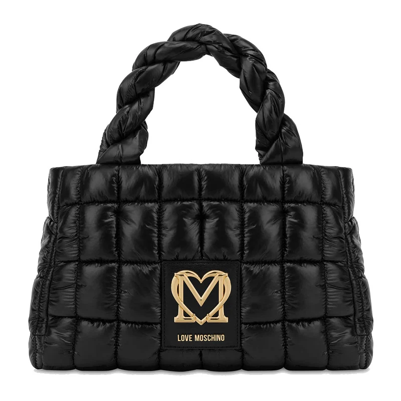 Borsa Donna a Mano LOVE MOSCHINO linea Thin Air in Nylon Trapuntato Nero