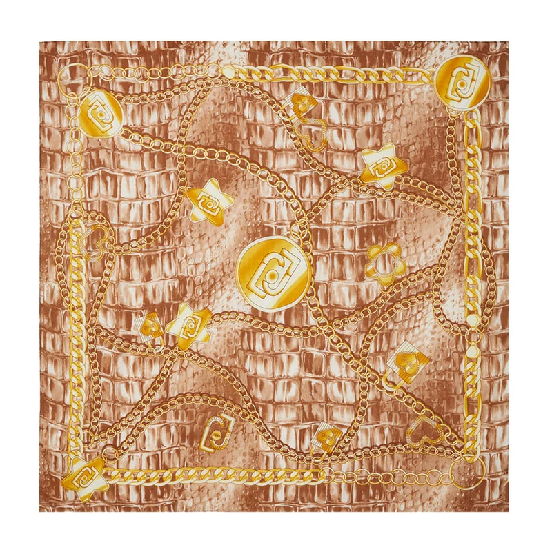 Foulard Donna 120 x 120 cm LIU JO in Tessuto stampa Charms All Over colore Naturale