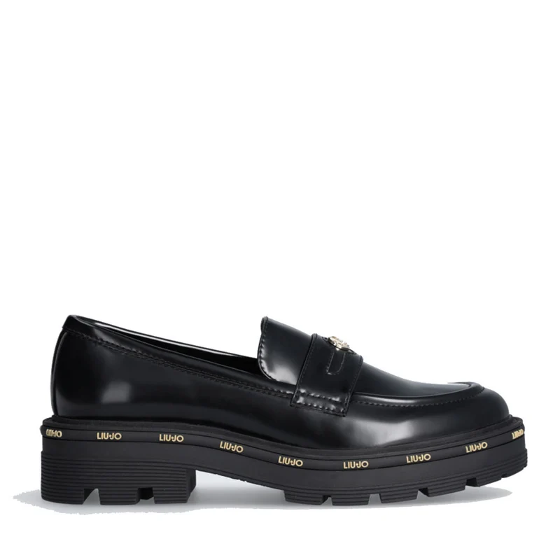 Scarpe Donna LIU JO Taylor 634 Mocassino Platform Nero con Logo Monogram