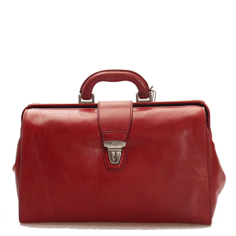 Borsa Medico THE BRIDGE in Pelle Rossa linea Story Made in Italy