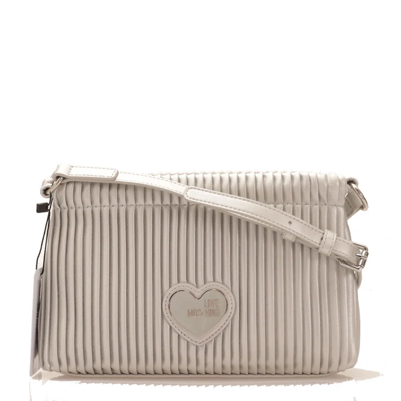 Borsa Donna a Tracolla LOVE MOSCHINO linea Pleated colore Argento