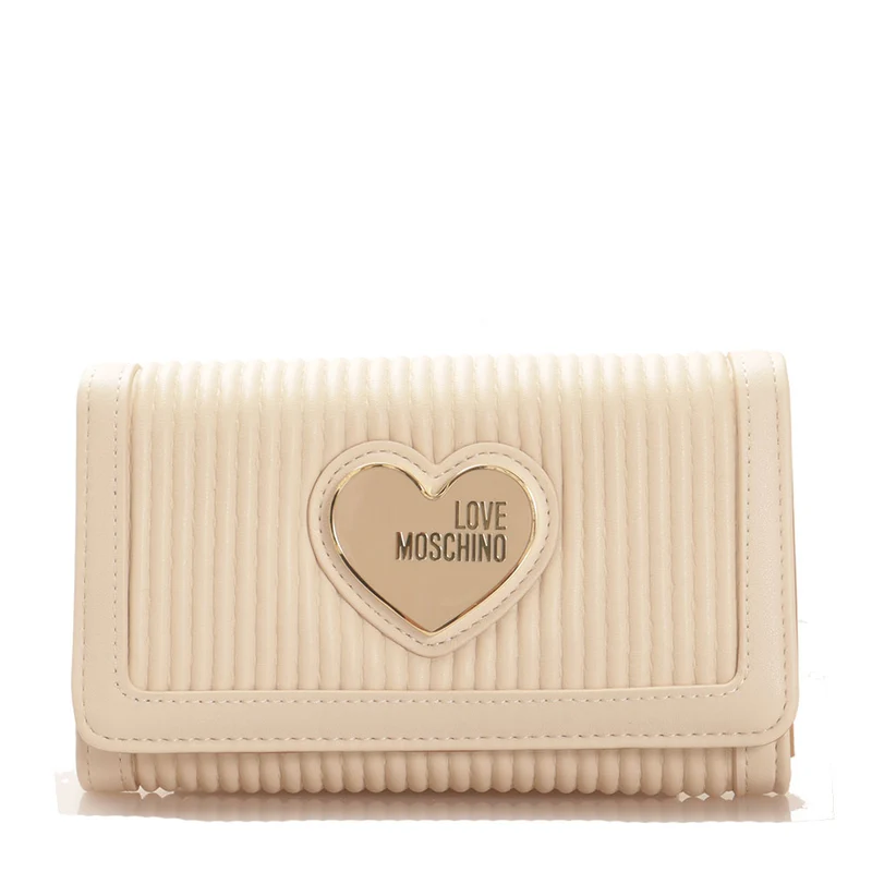 Portafoglio Donna con Bottone LOVE MOSCHINO linea Pleated Avorio