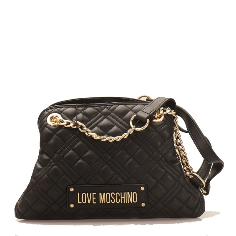 Borsa Donna Piccola a Spalla LOVE MOSCHINO linea Shiny Quilted colore Nero JC4014