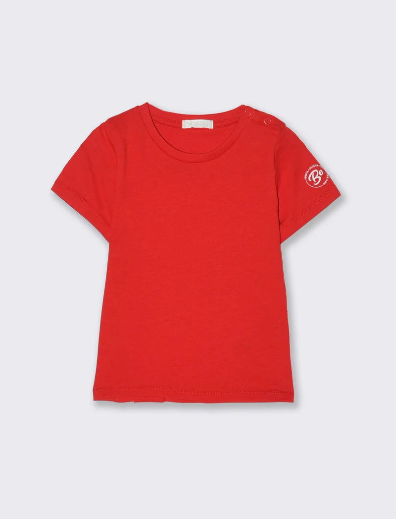 T-shirt basica mezza manica da neonato - Rosso