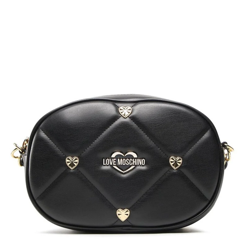 Borsa Donna a Tracolla LOVE MOSCHINO linea Jewel Hearts colore Nero