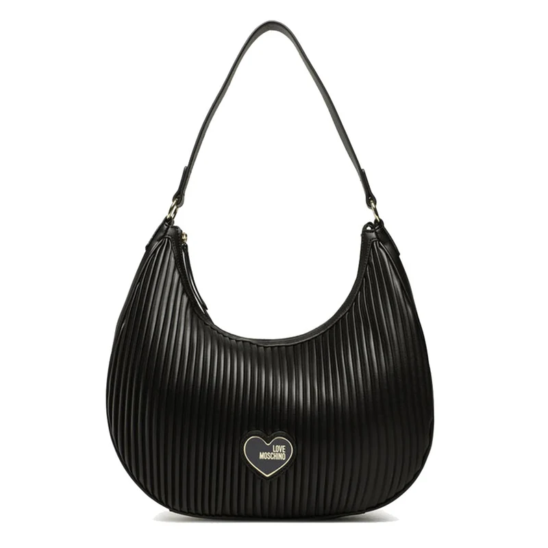 Borsa Donna Hobo a Spalla LOVE MOSCHINO linea Pleated colore Nero