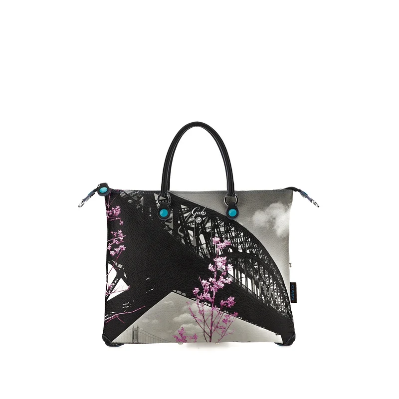 Borsa Donna a Mano con Tracolla GABS G3 PLUS Trasformabile in Pelle stampa Hell Gate Bridge Medium