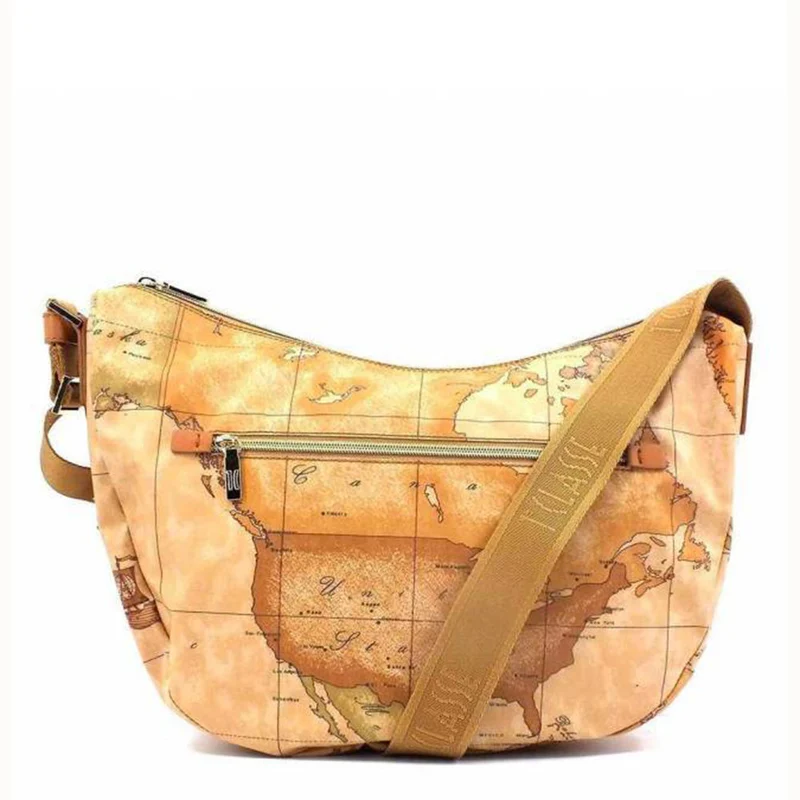 Borsa Donna a Tracolla Grande 1A Classe Alviero Martini linea Selene Soft Geo Classic e Marrone GU68