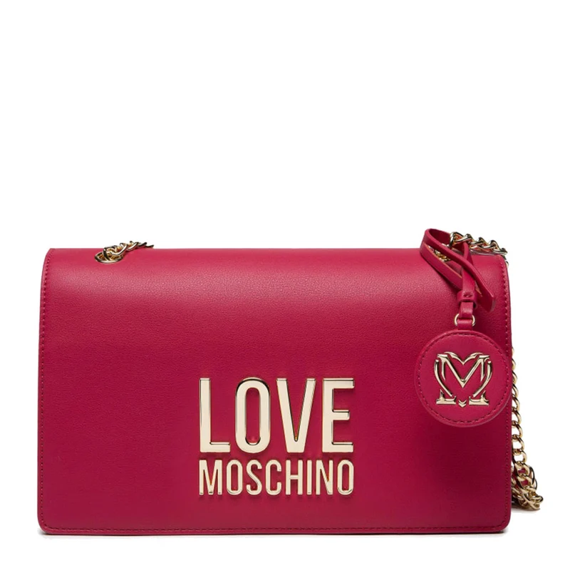 Borsa Donna a Spalla LOVE MOSCHINO linea Gold Metal Logo Fuxia