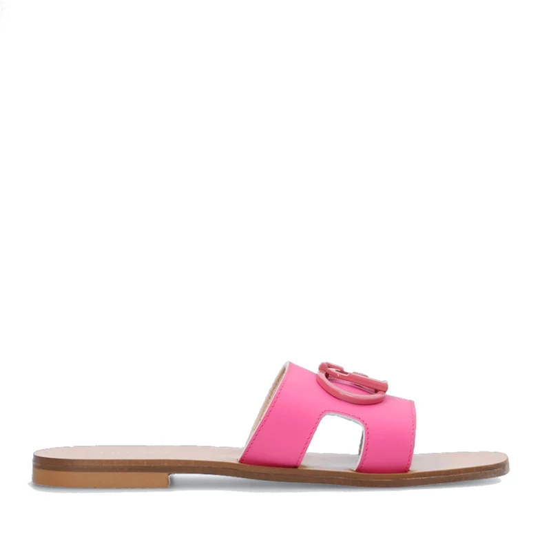 Ciabatta Flat Donna LIU JO Saba 06 in Pelle Rosa Azalea