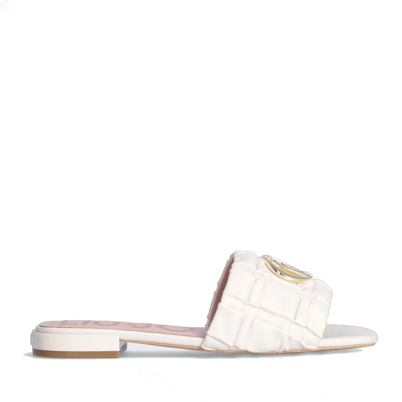 Ciabatta Flat Donna LIU JO Astra 35 Matelassè color Burro con Logo