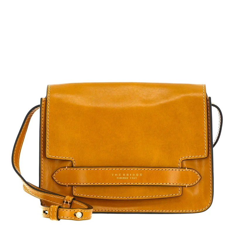 Borsa Donna a Tracolla Grande THE BRIDGE in Pelle Giallo Miele linea Lucrezia